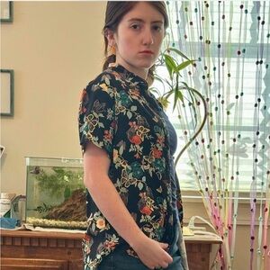 Empyre Black Floral Button Down Shirt